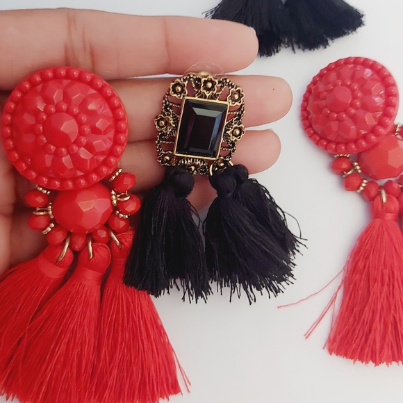 2 Pair Tassel Earrings - Picture 2 of 4